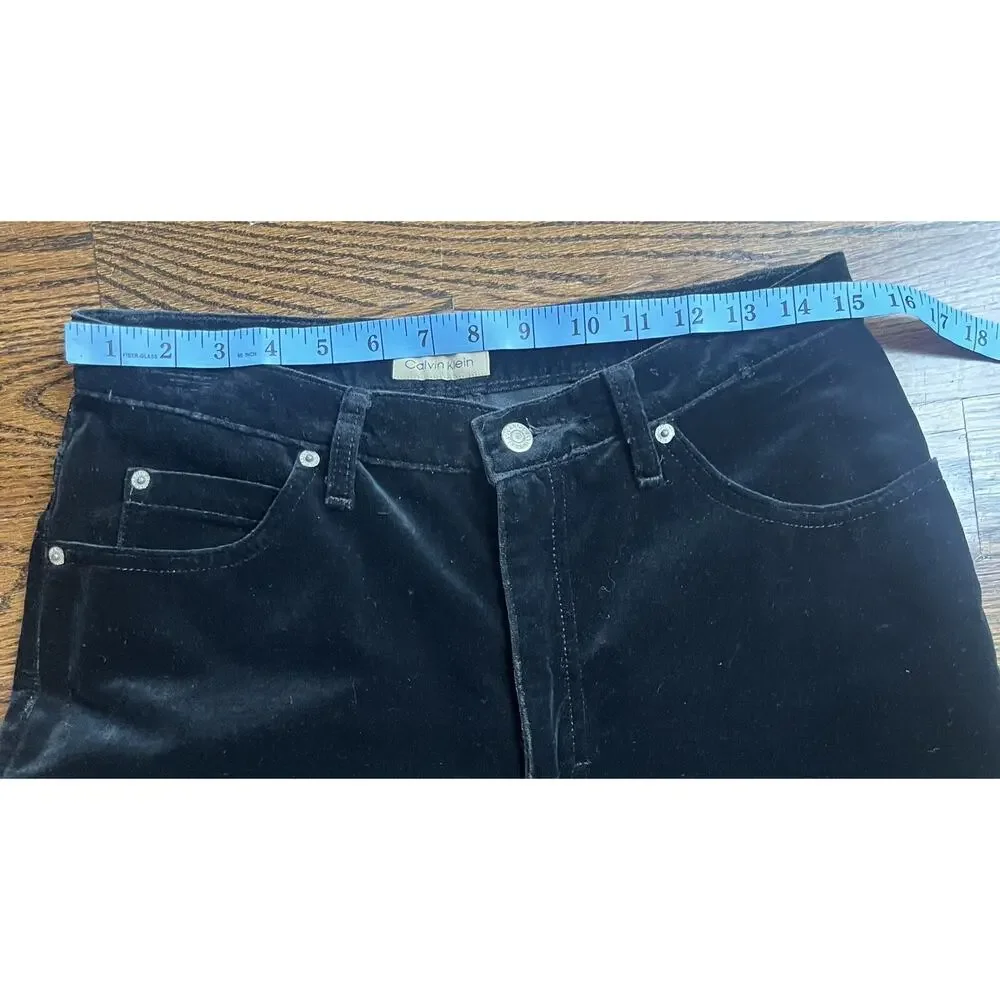 Calvin Klein Black Velour High Rise Pants Women’s Size 12